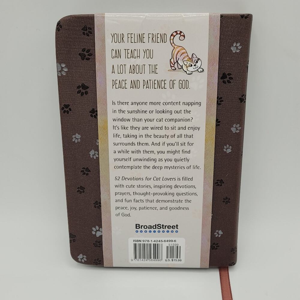 52 Devotions for Cat Lovers Book with Ribbon Bookmark - Picture 2 of 14
